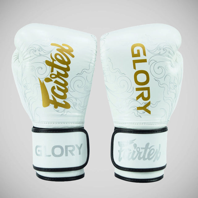 Fairtex BGVG3 X Glory Hook and Loop Fastening Boxing Gloves White