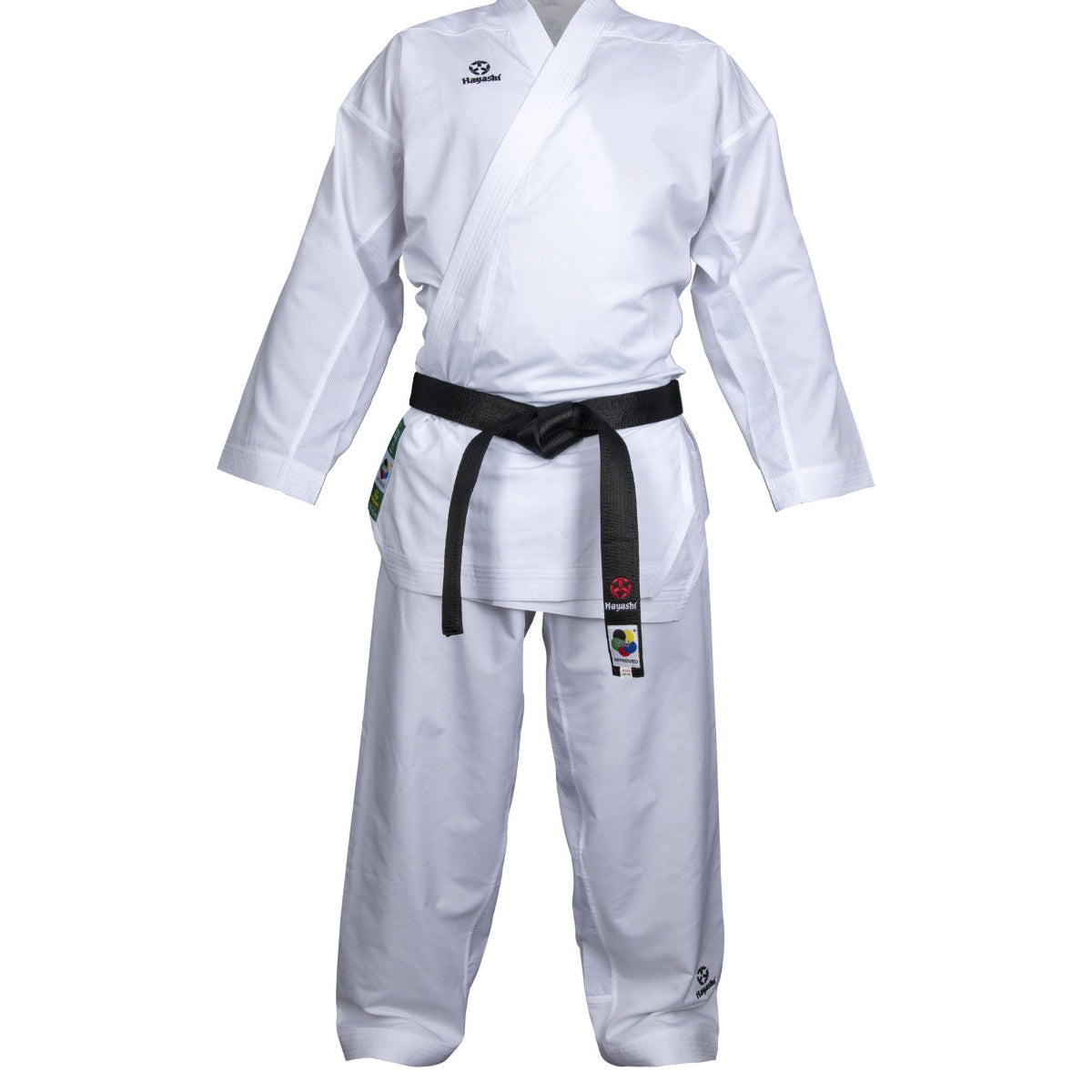 White Hayashi Premium WKF Approved Kumite Green Karate Gi