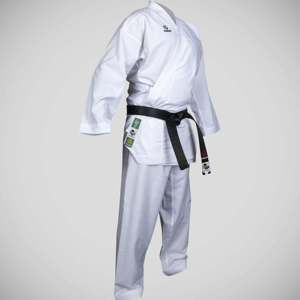 Hayashi Premium WKF aprovou Kumite Green Karate Gi White/White