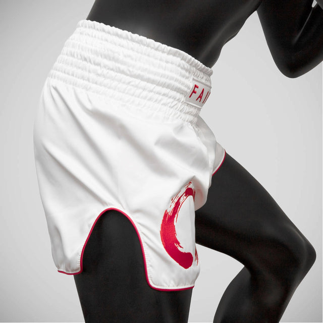 Fairtex BS1918 Enso Muay Thai Shorts White/Red