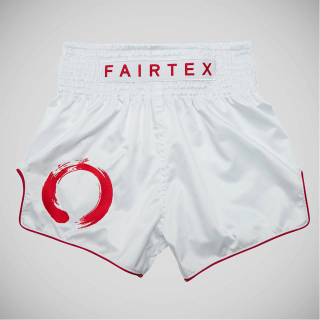 Fairtex BS1918 Enso Muay Thai Shorts White/Red