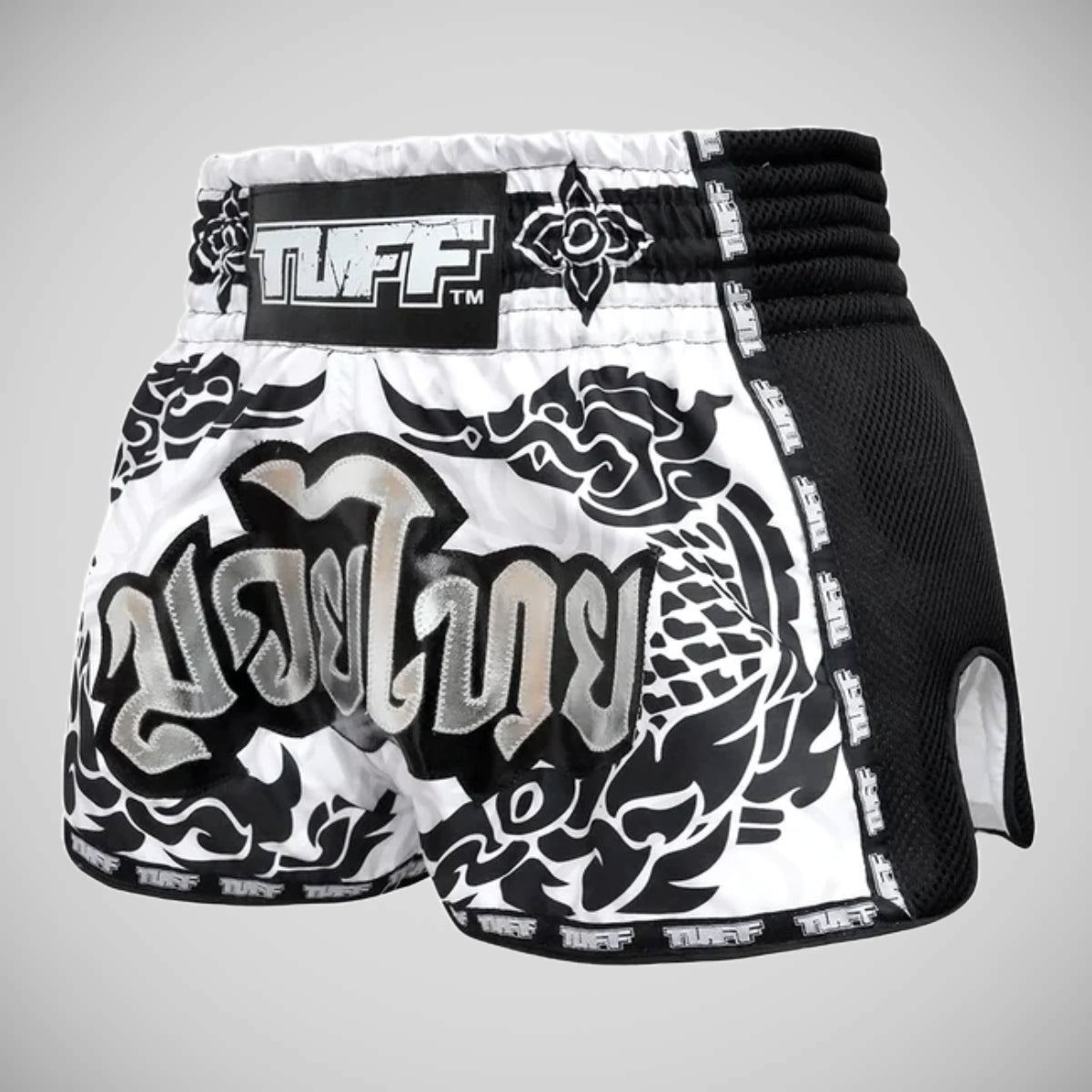 Tuff Sport MRS201 Retro -Stil die großen Hongsa Muay Thai Shorts Weiß