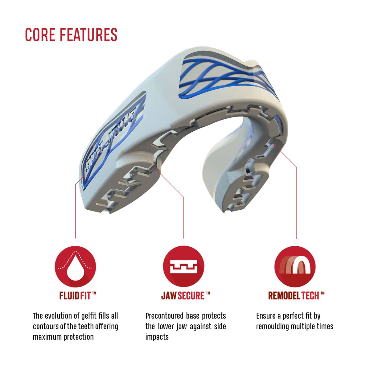 Safejawz nitro buck guardia blanco/azul