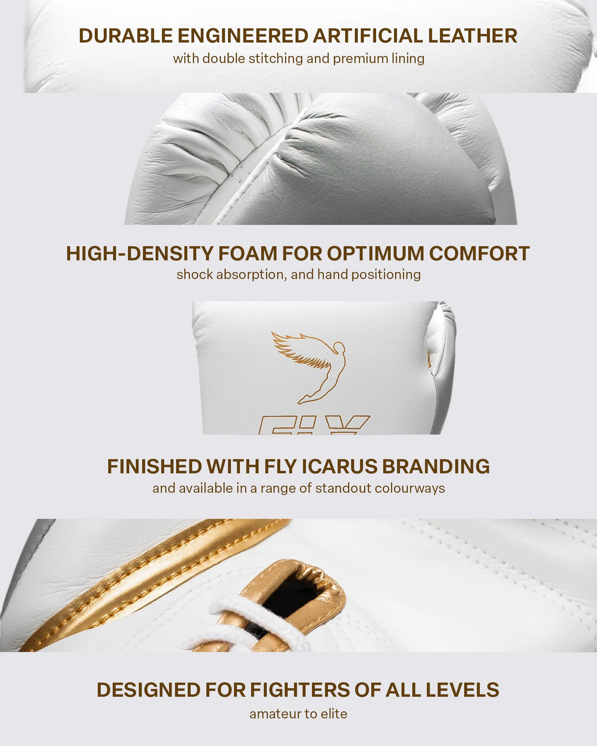 Fly Superlace Pro X 2 Boxing Gloves White/Grey/Gold