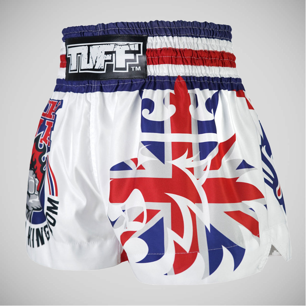 Tuff Sport MS666 King of Beasts Muay Thai Shorts Weiß/Rot/Blau