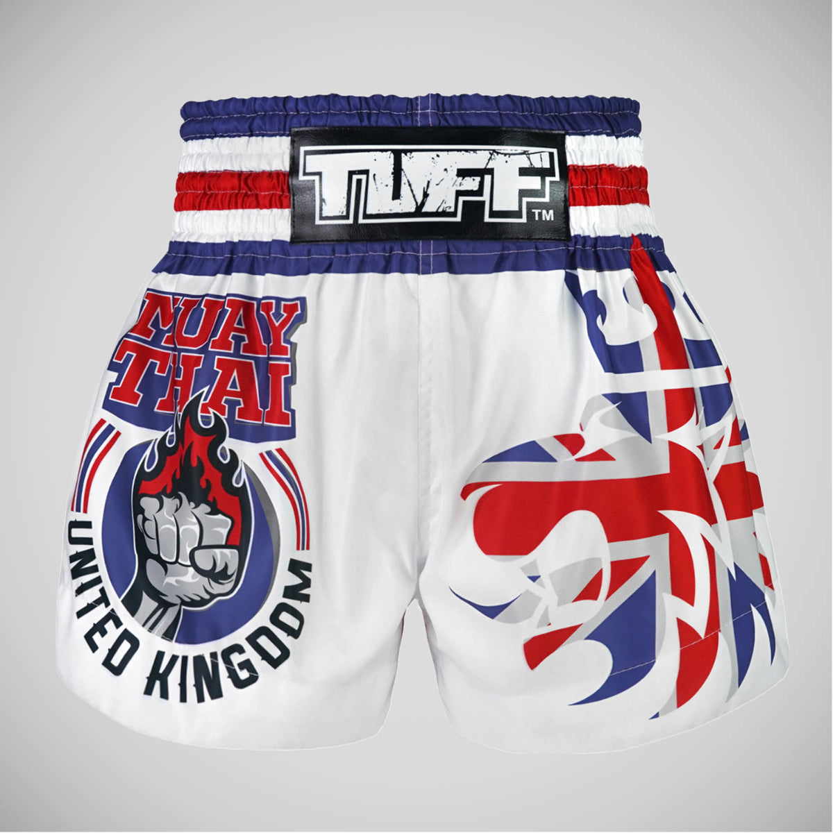 Tuff Sport MS666 King of Beasts Muay Thai Shorts Weiß/Rot/Blau