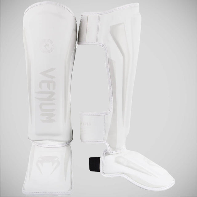 Venum Elite Shin Guards White/White