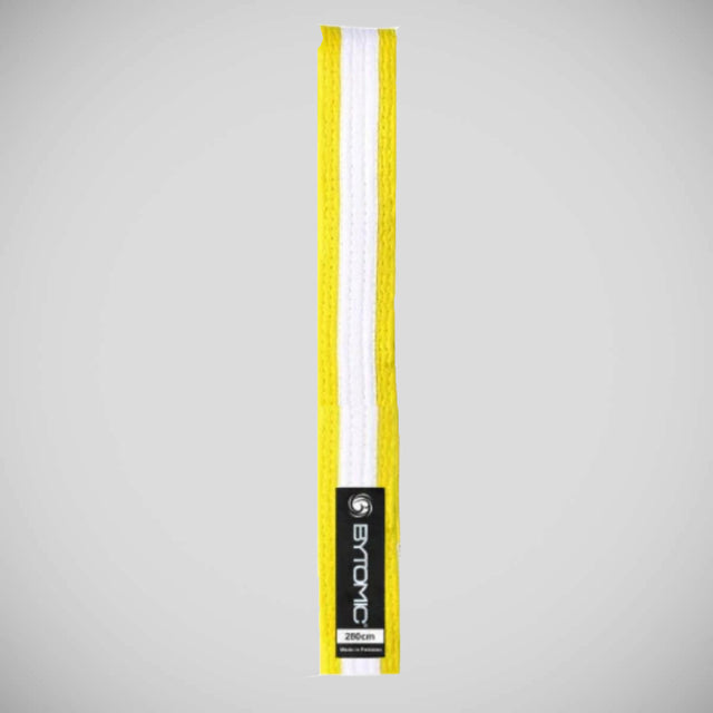 Bytomic Martial Arts Belt Yellow/White Stripe