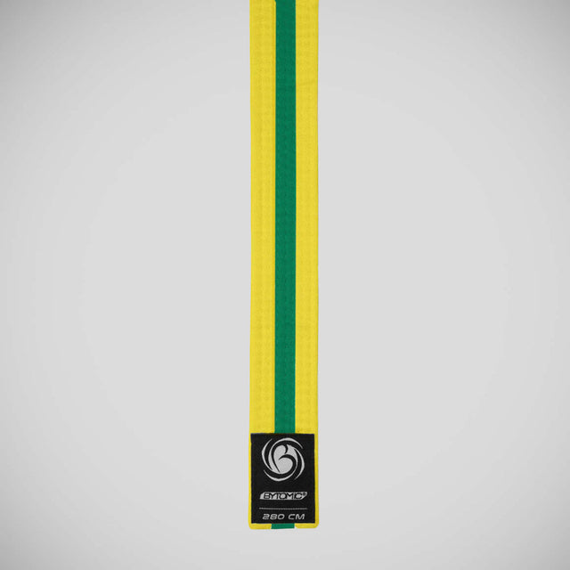 Bytomic Striped Polycotton Martial Arts Belt Pack of 10 Yellow/Green
