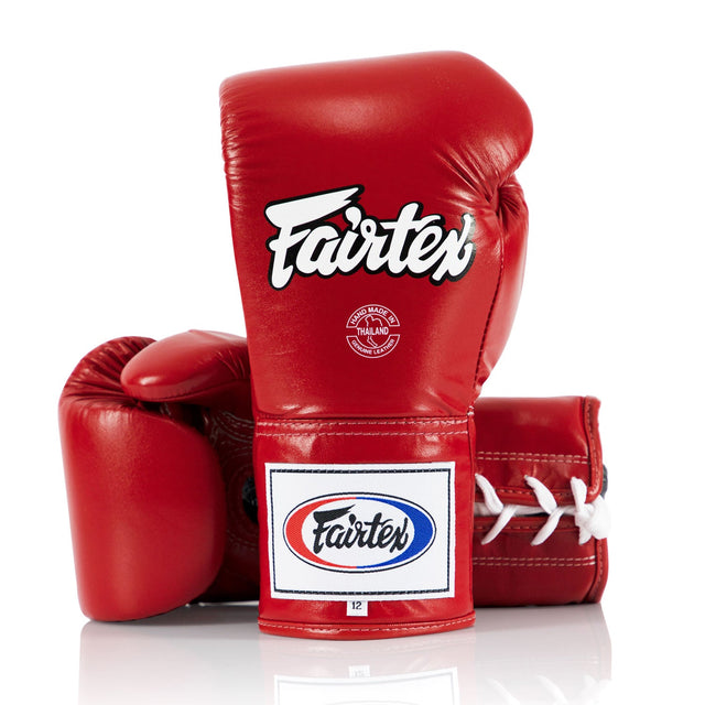 Fairtex BGL6 Lace-Up Competition Boxing Gloves Red