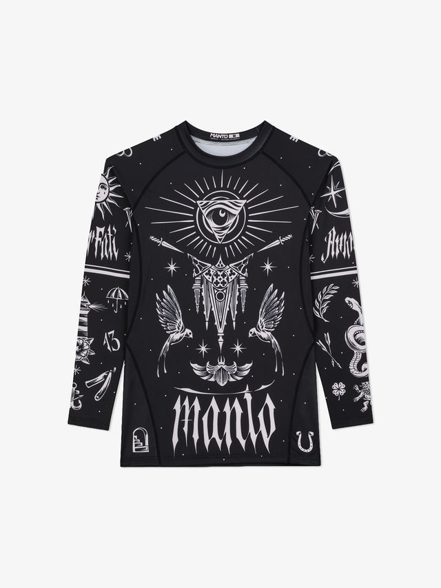 Manto Amor Fati Long Sleeve Rash Guard Black, view 9 of 10