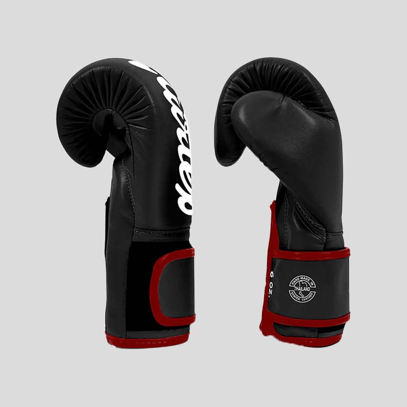 Fairtex BGV14 Microfibre Boxing Gloves Black (Red Trim)