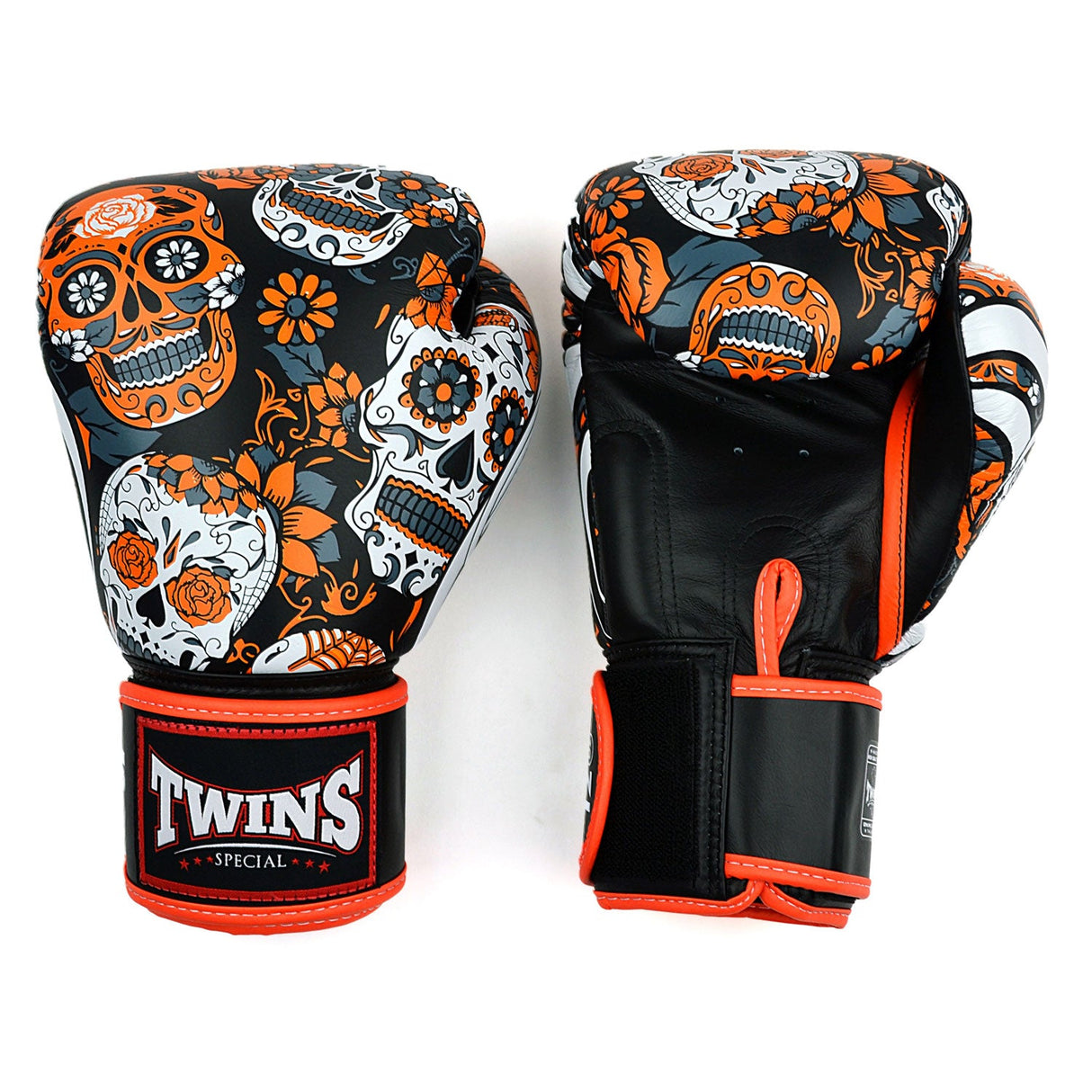 Twins Special FBGVL4-53 Boxing Gloves - Calaveras Orange