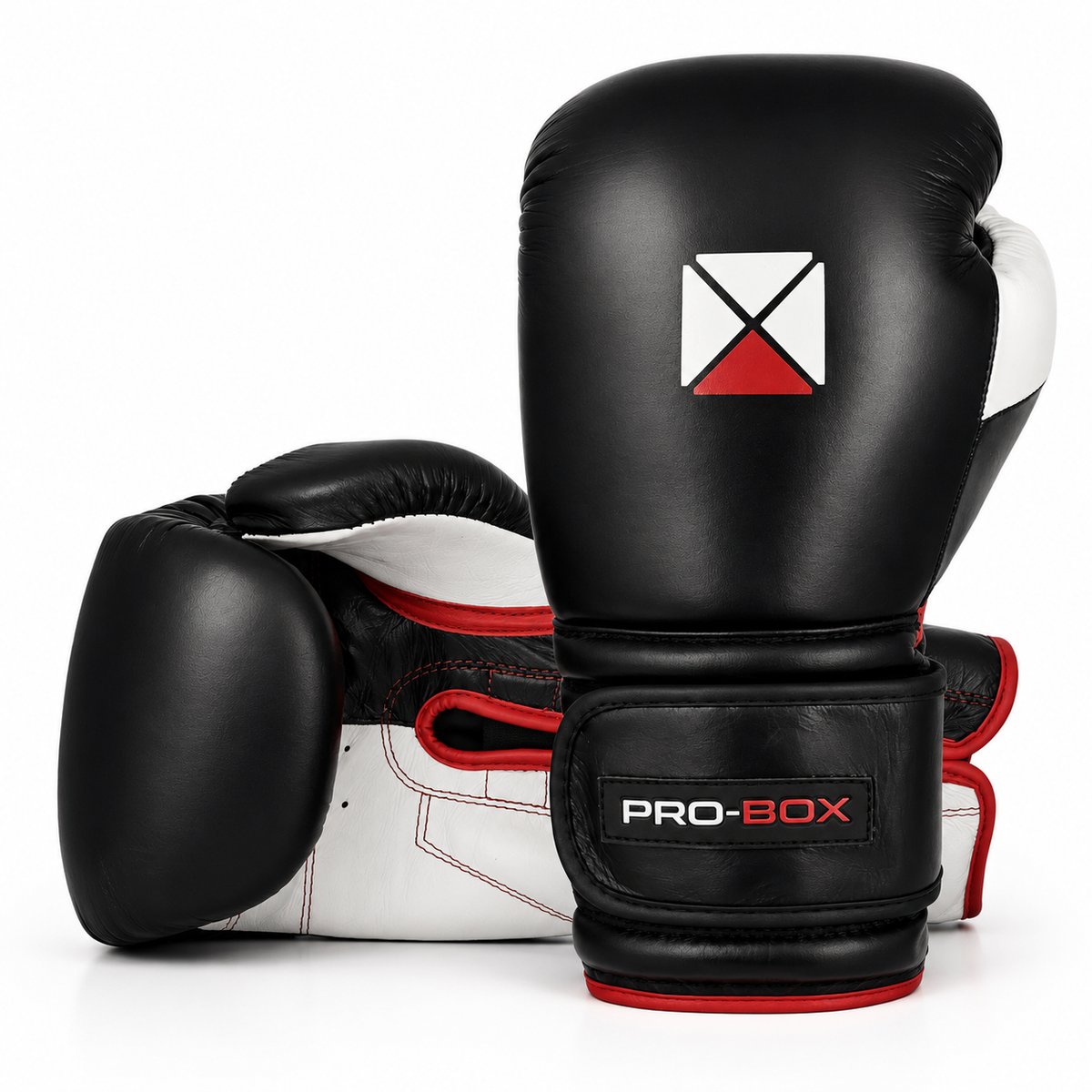 Pro-Box Pro Spar Leather Boxing Gloves Black/White