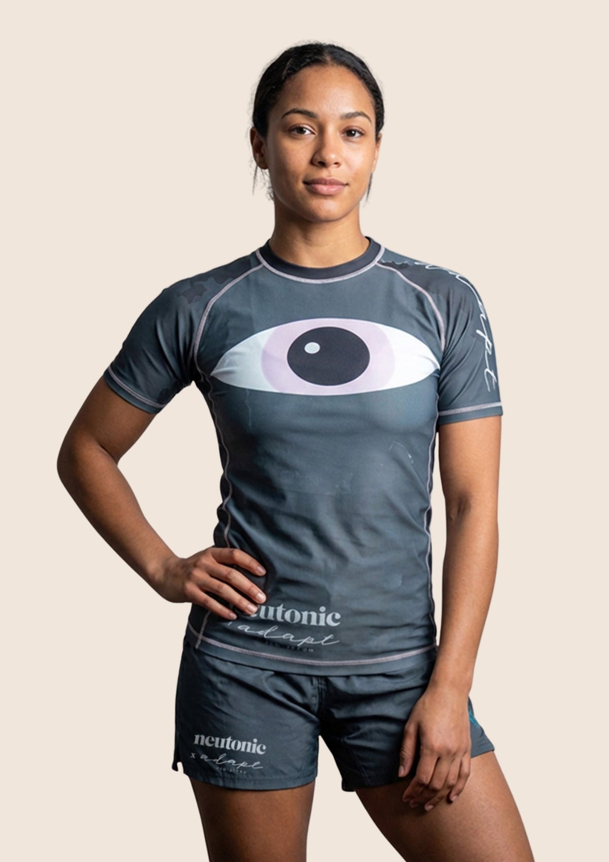Adapt Jiu-Jitsu Womens Neutonic x Adapt Comp Team Rash Guard Gunmetal Grey