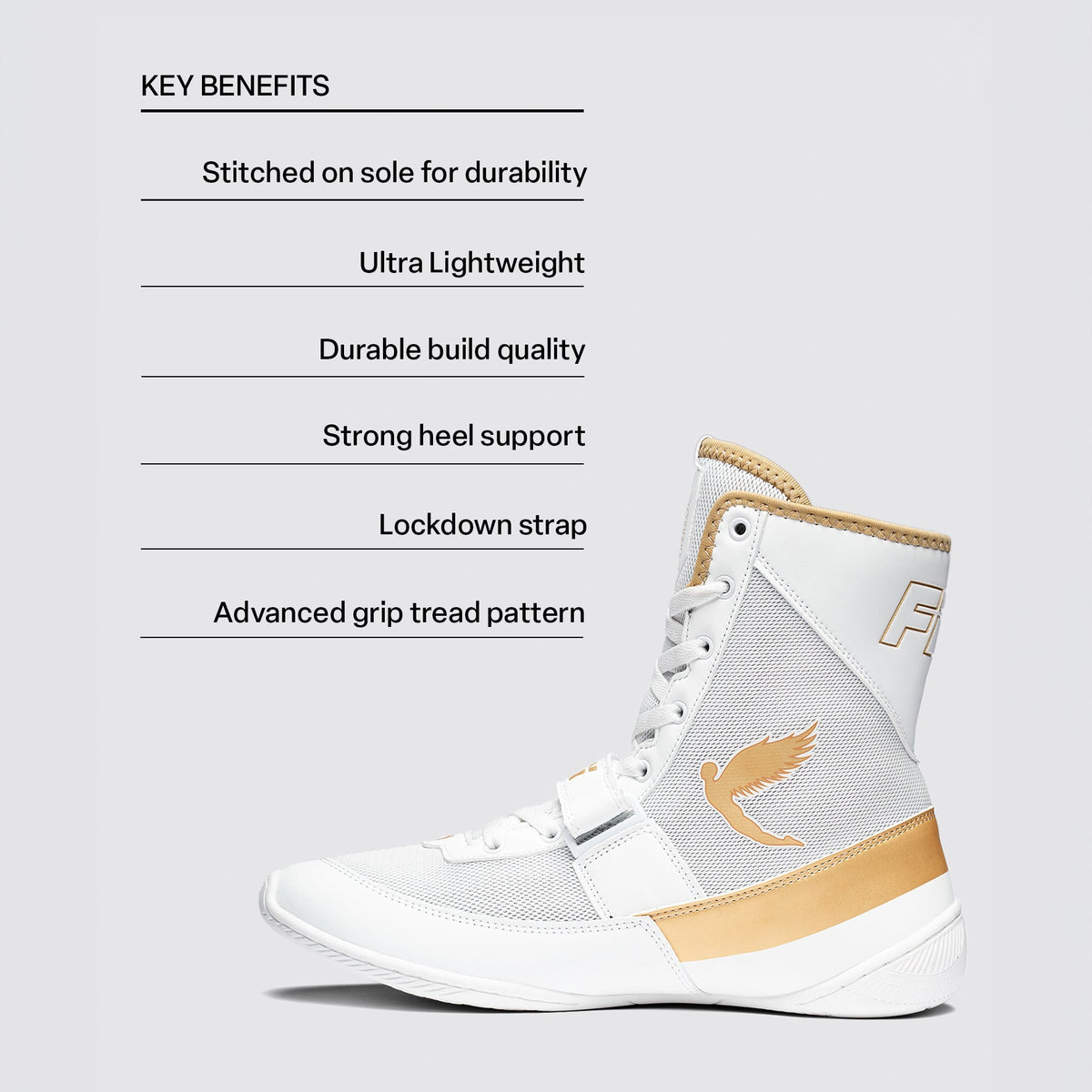 Fly Storm 2 Boxing Boots White/Gold