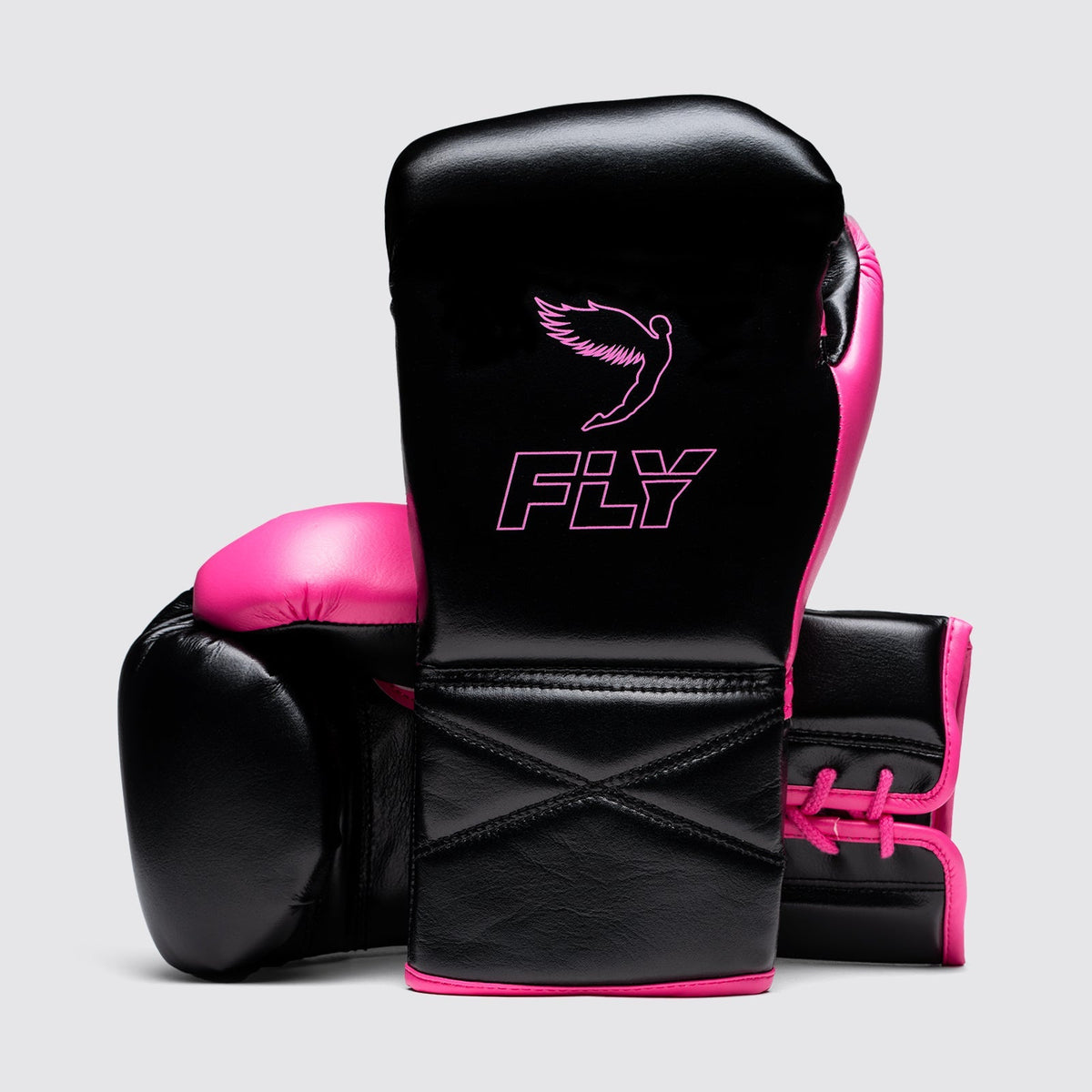 Fly Superlace Pro X 2 Boxing Gloves Black/Pink