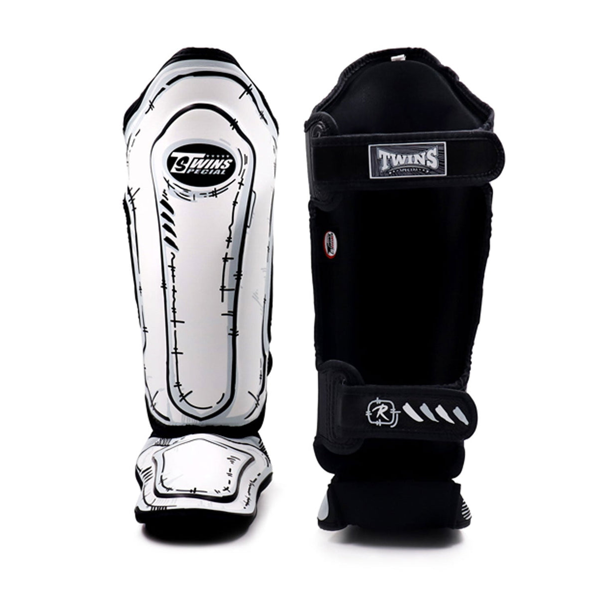 Twins Special FSGL10 Fancy Leather Shin Pads Comic