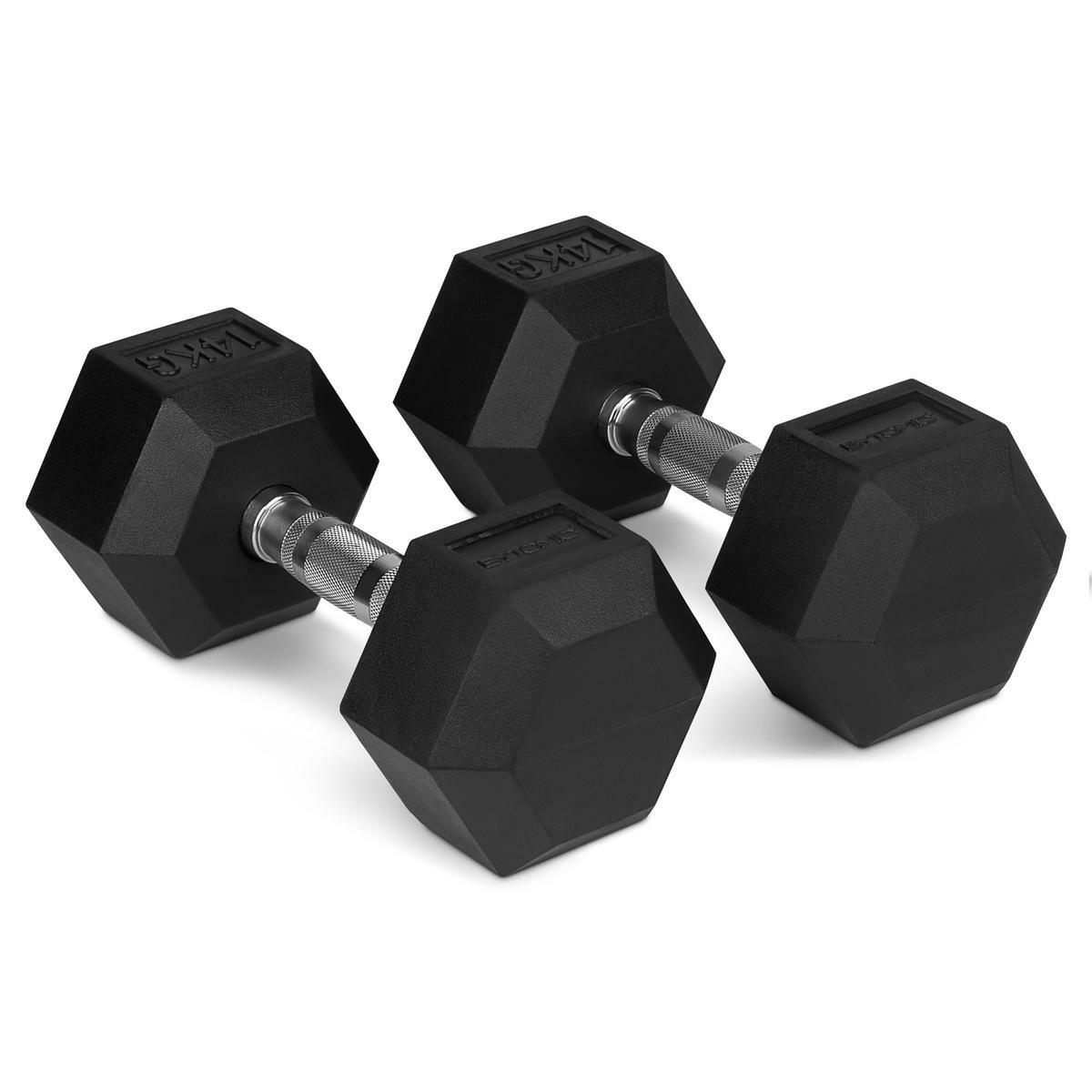 Bytomic Gummi 14 kg Hexagon Dumbbell Set