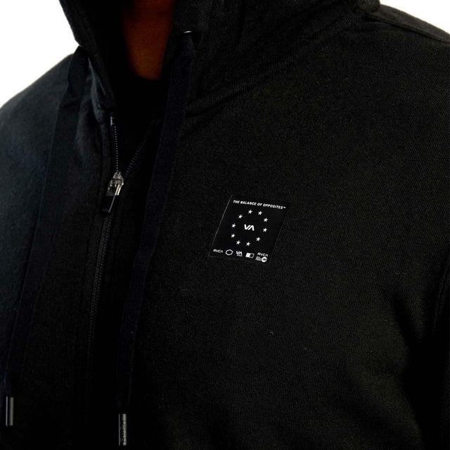 Black RVCA Swift Box Zipped Hoodie