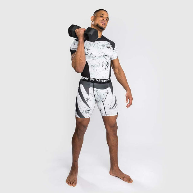 Venum G-Fit Marble Short Sleeve Rash Guard White/Black
