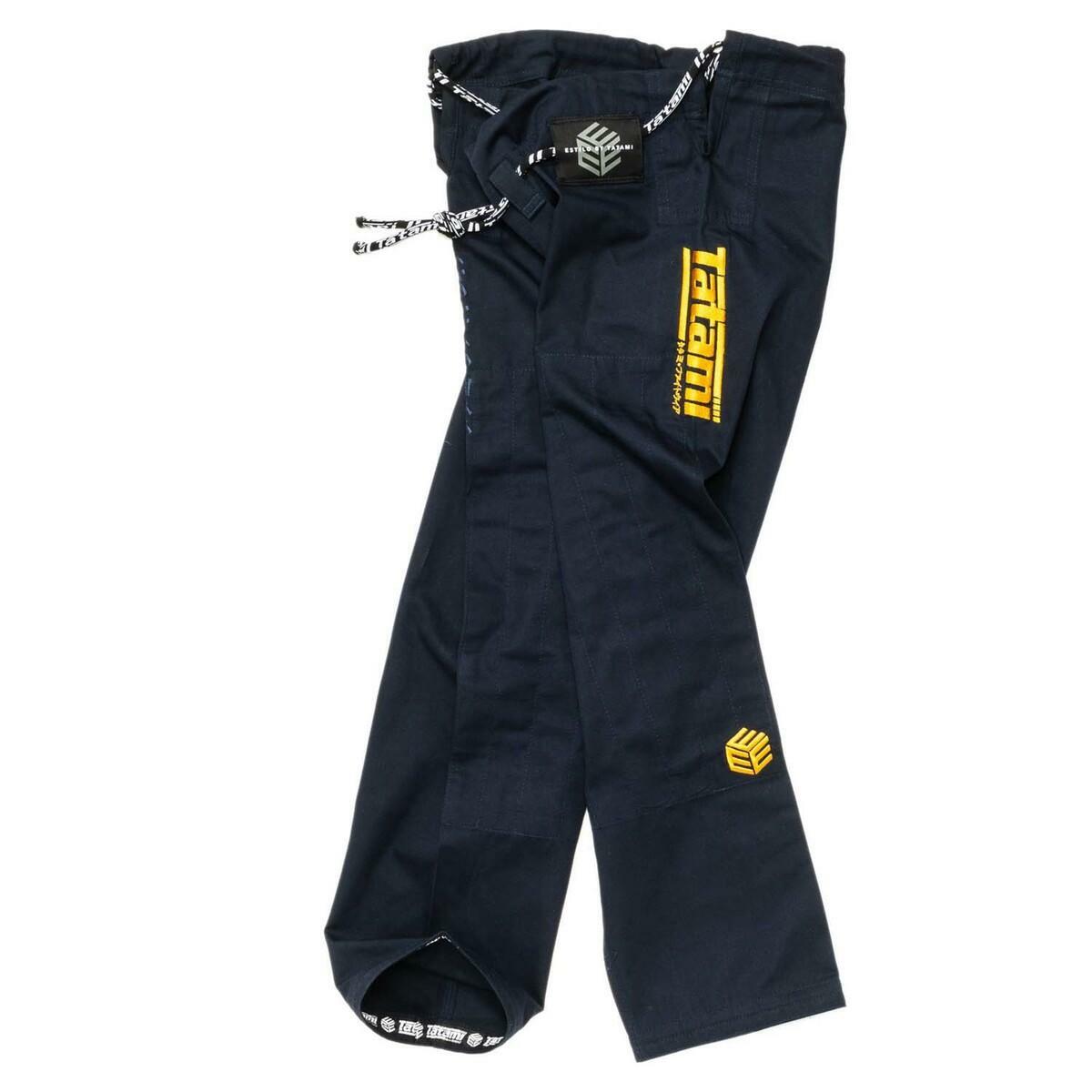 Gold on Navy Tatami Fightwear Estilo Black Label Mens BJJ GI
