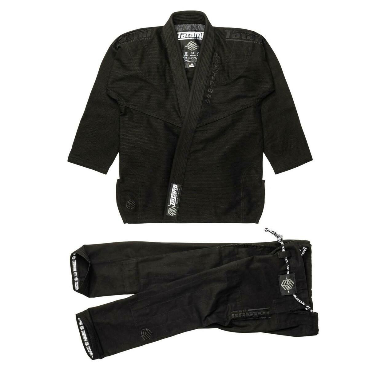 Zwart op zwarte tatami vechtkleding estilo zwart label heren bjj gi