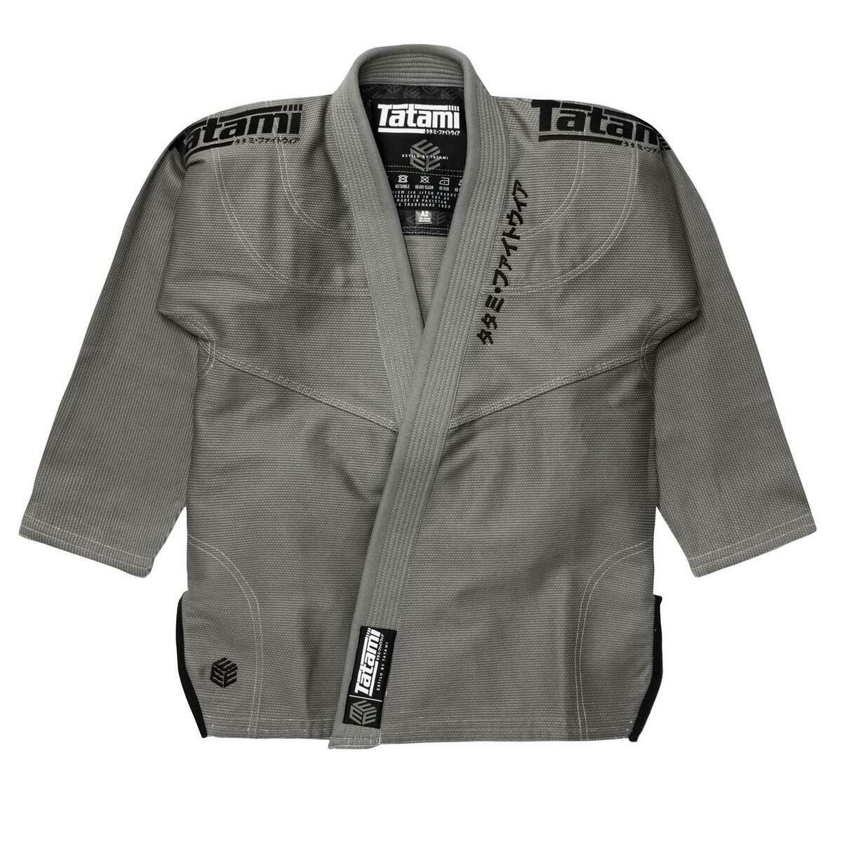Zwart op grijze tatami vechtkleding estilo zwart label heren bjj gi