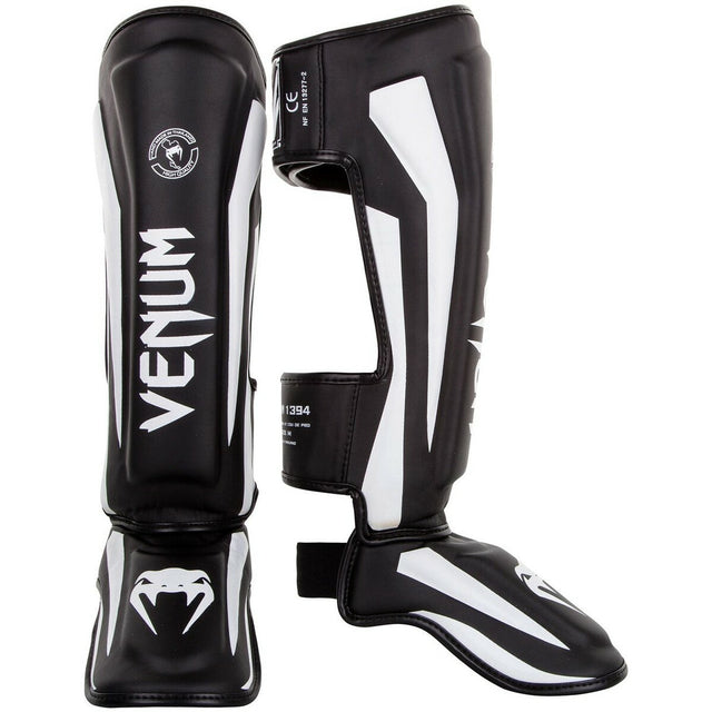 Venum Elite Shin Guards Black/White