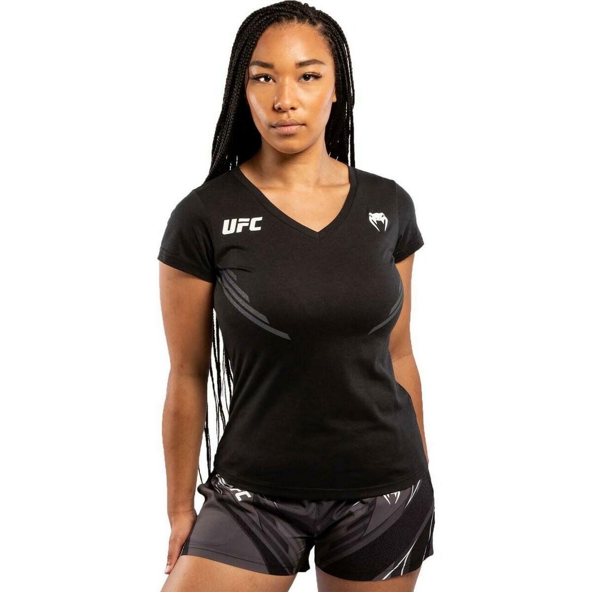 Schwarz/Weiß Venum UFC Replica Frauen-T-Shirt