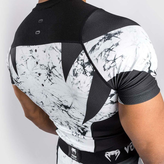Venum G-Fit Marble Short Sleeve Rash Guard White/Black