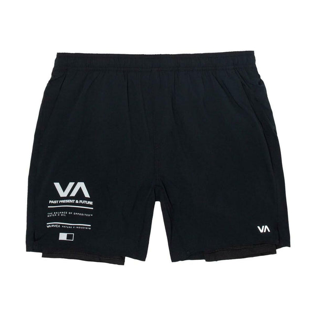 Black RVCA Yogger Combination Training Shorts