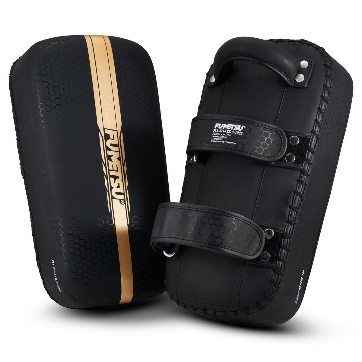Black/Gold Fumetsu Alpha Pro Thai Pads
