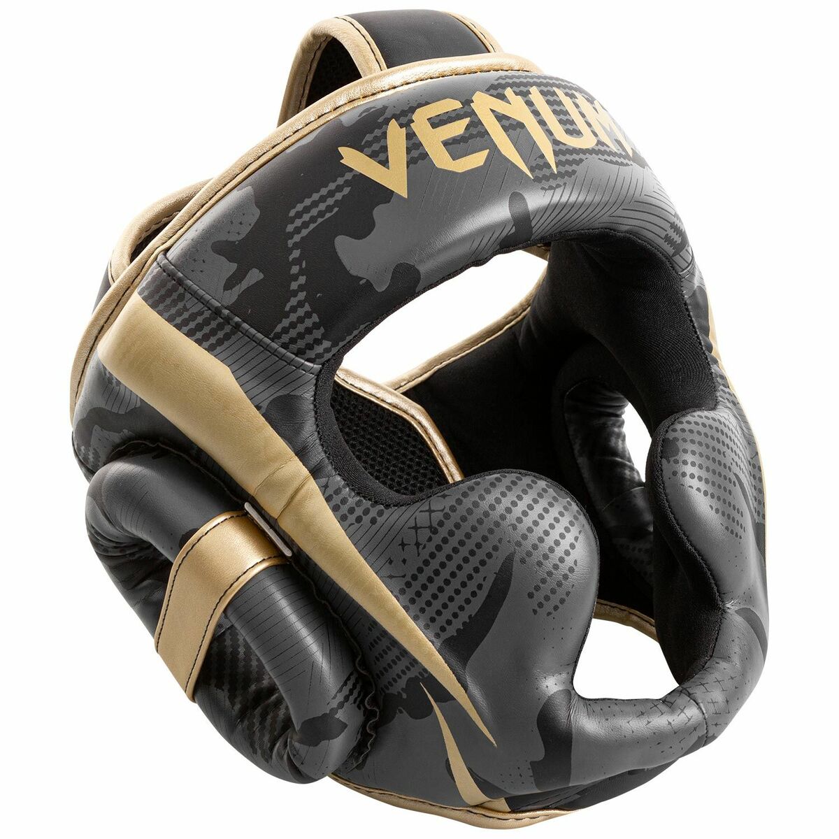 Venum Elite Head Guard Dark Camo/Gold