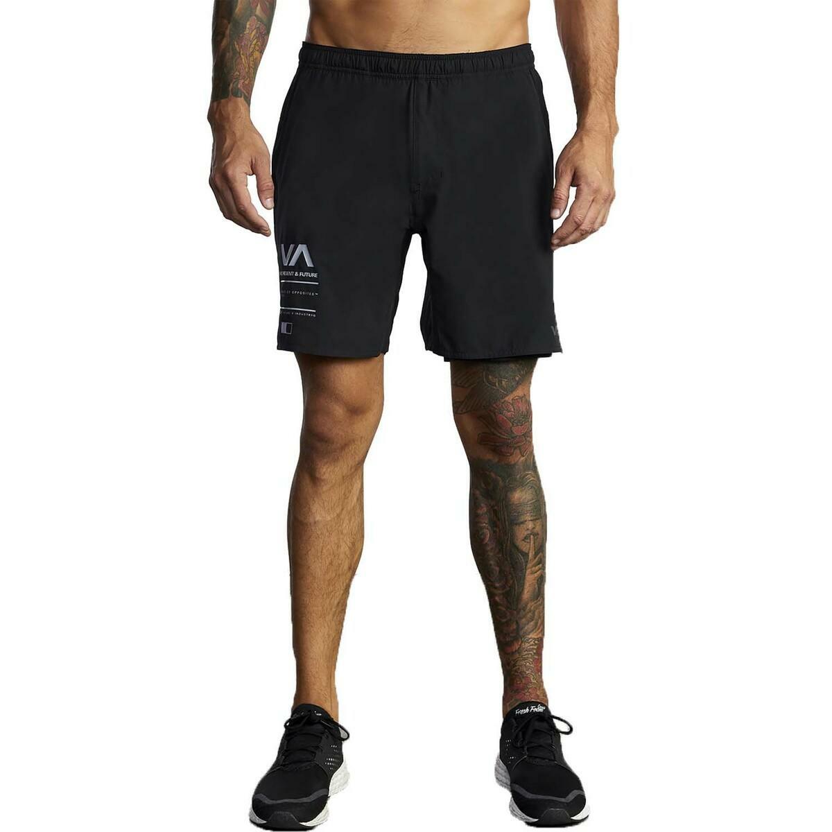 Black RVCA Yogger Combination Training Shorts