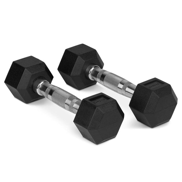 Bytomic Rubber 4kg Hexagon Dumbbell Set Black