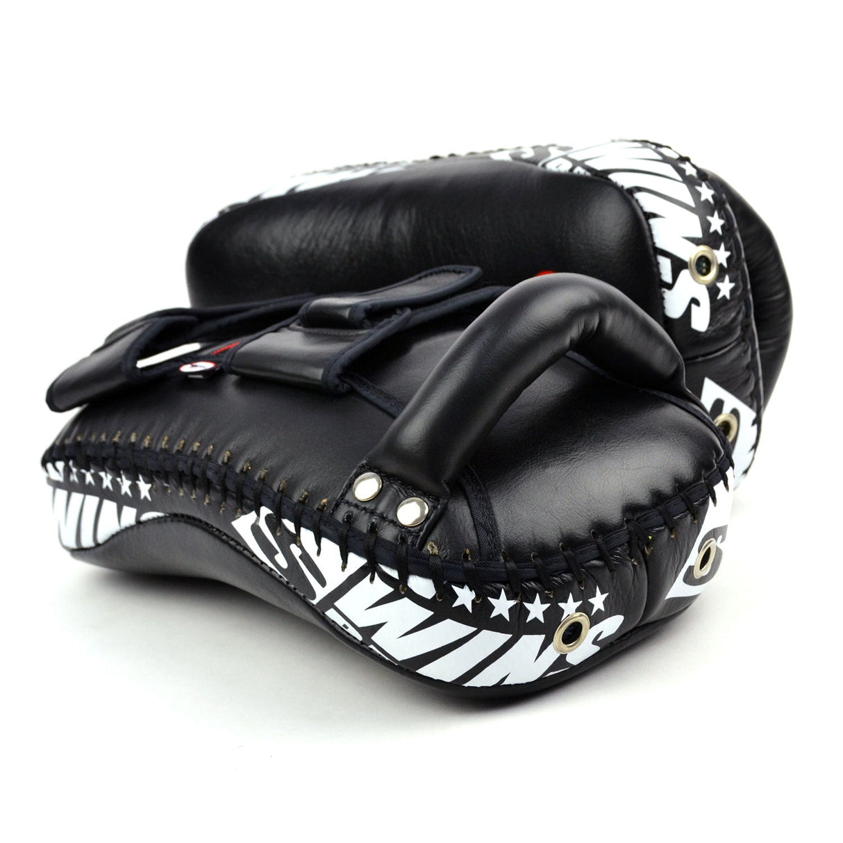 Twins Special KPL10 Curved Leather Thai Kick Pads Black