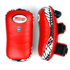 Twins Special KPL10 Curved Leather Thai Kick Pads Red-Black