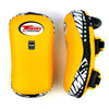 Twins Special KPL10 Curved Leather Thai Kick Pads Yellow-Black