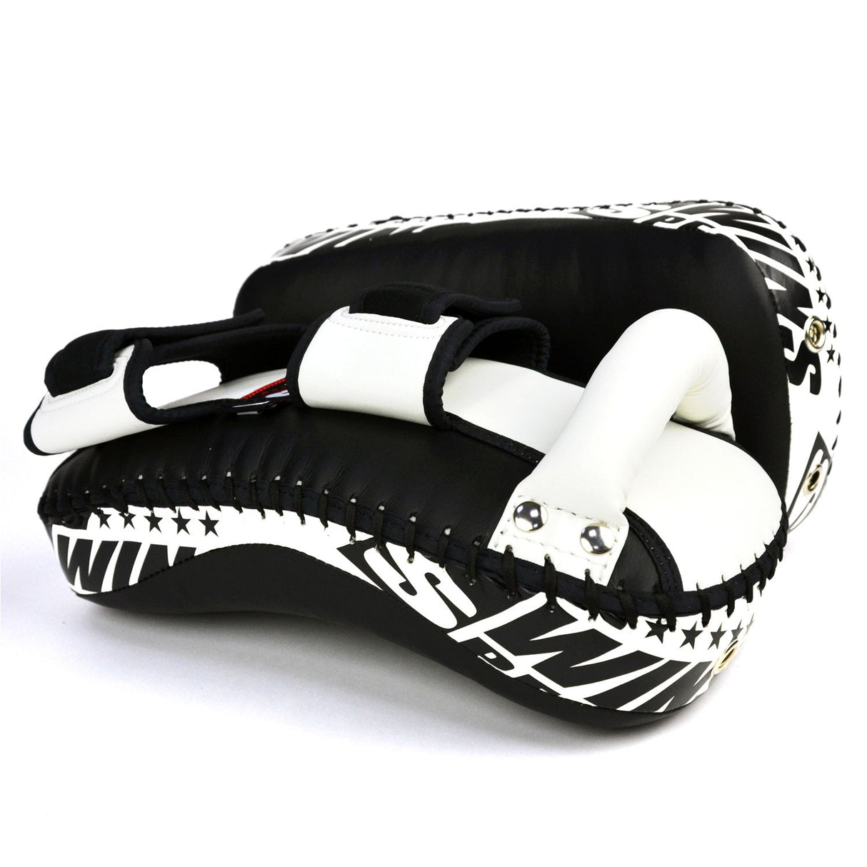 Twins Special KPS10 Lightweight Microfibre Thai Kick Pads Black-White