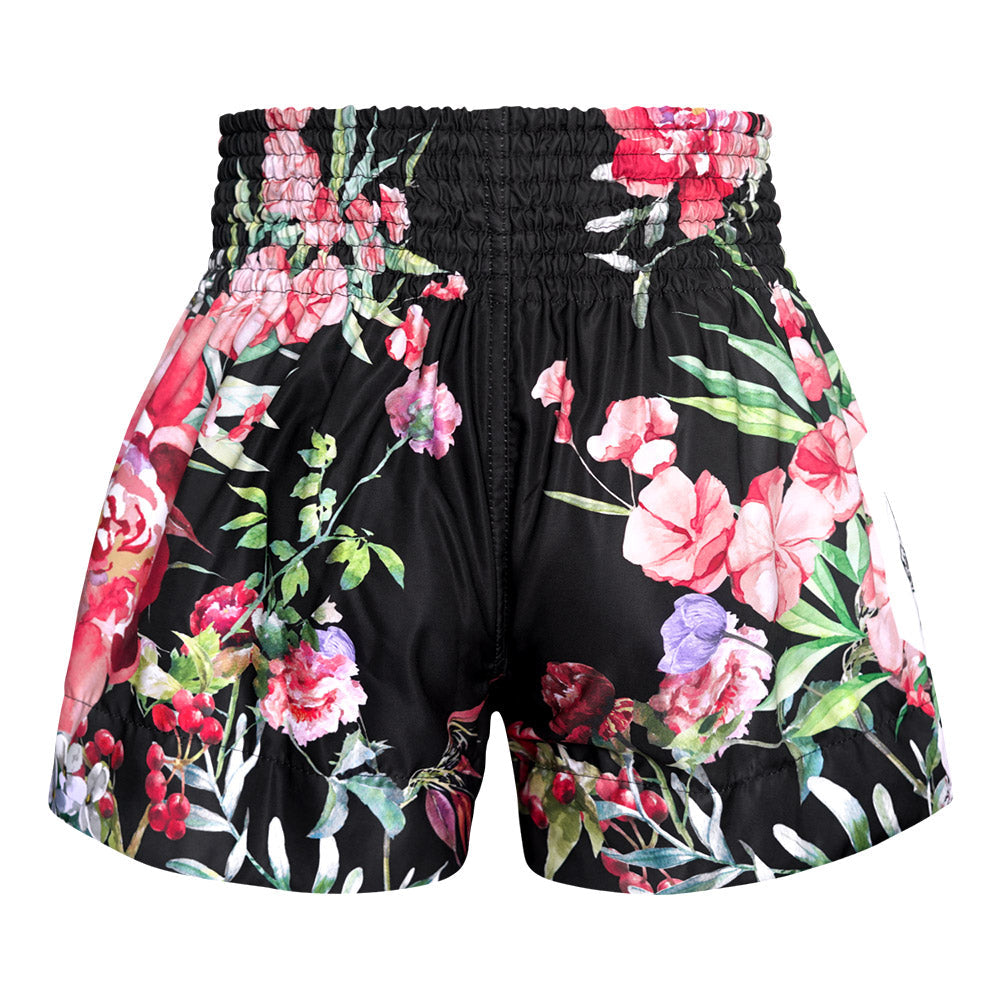 TUFF Sport MS655 Wild Thorns Muay Thai Shorts Black - side detail