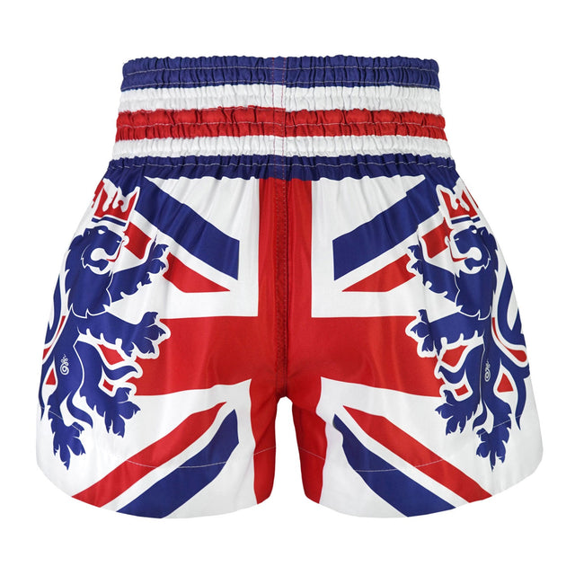 TUFF Sport MS666 King of Beasts Muay Thai Shorts White - side detail