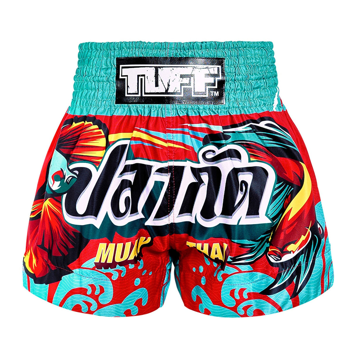 TUFF Sport MS672 The Half-Sun Light Muay Thai Shorts Red - front view