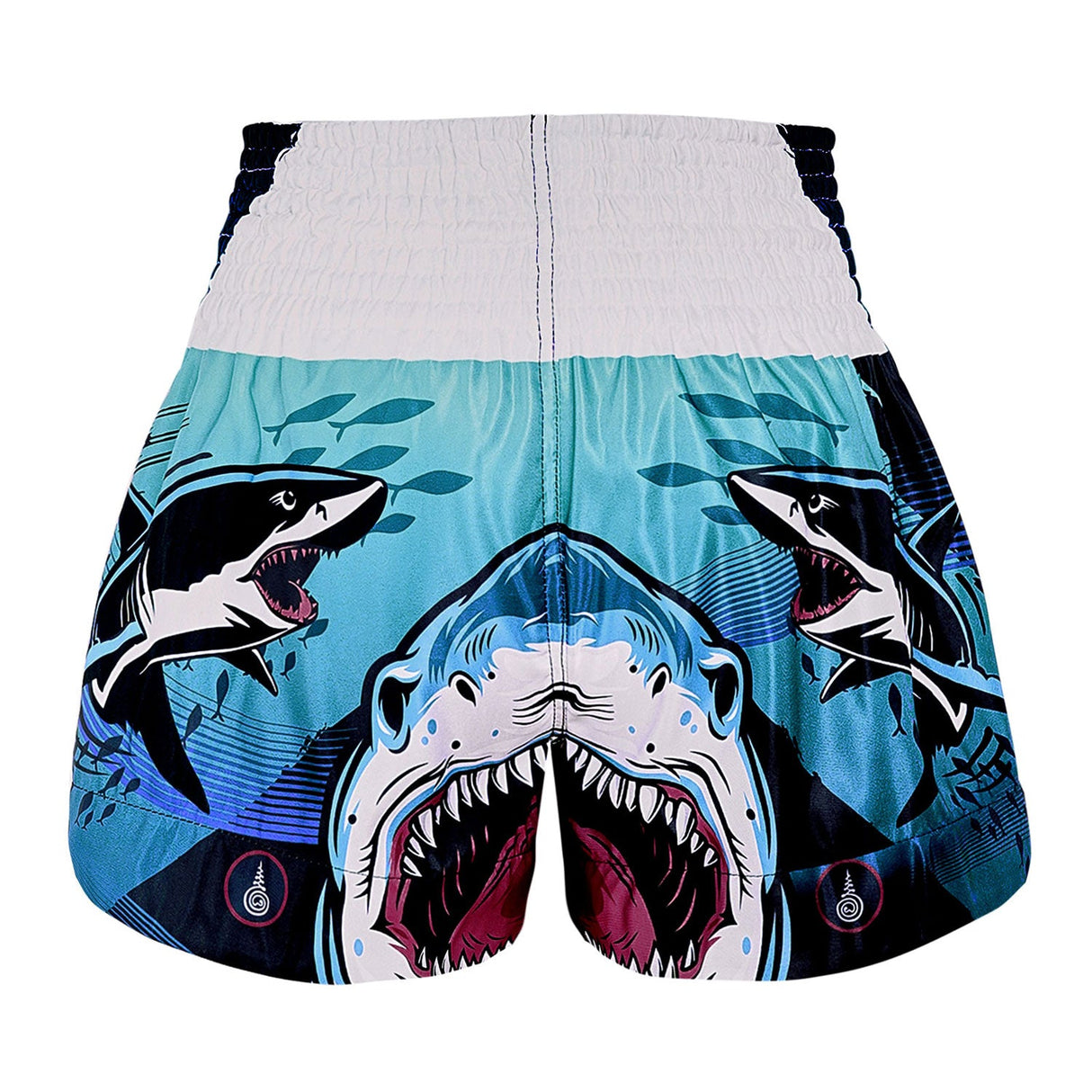 TUFF Sport MS673 The Carcharodon Muay Thai Shorts Blue - side detail