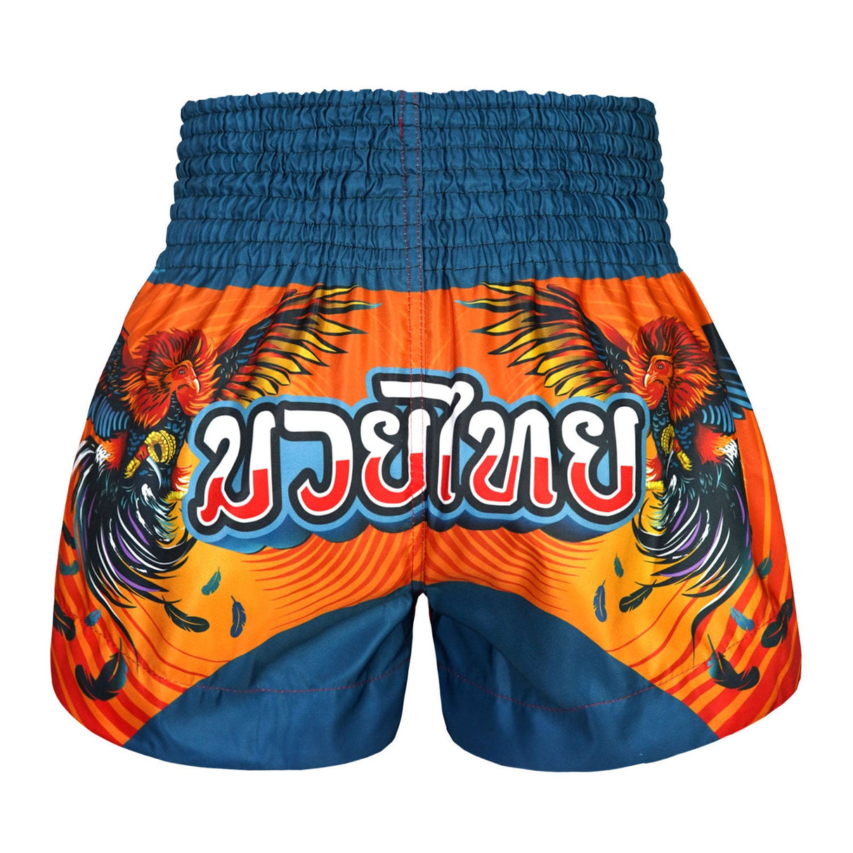 TUFF Sport MS676 Lethwei Rooster Muay Thai Shorts Orange - side detail