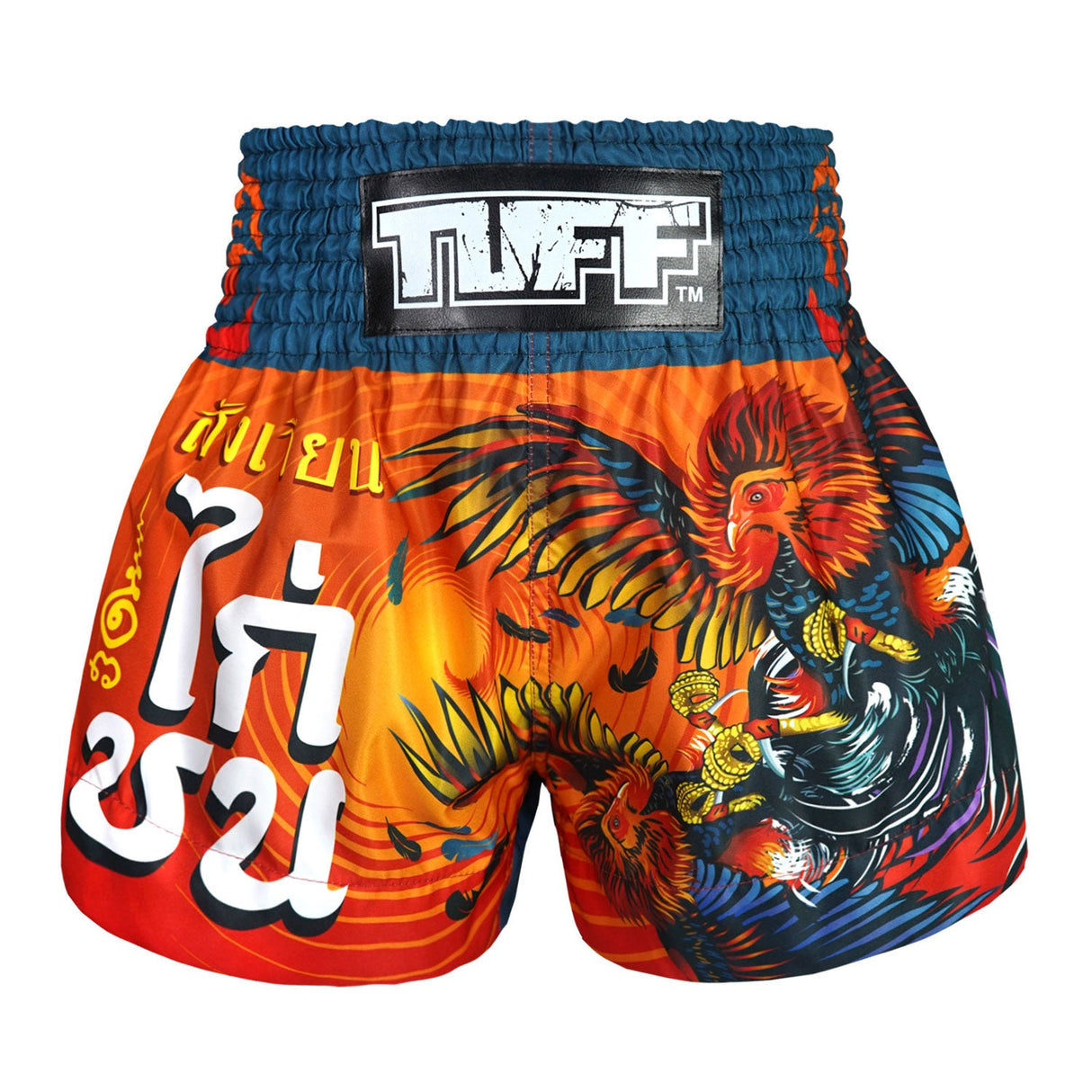 TUFF Sport MS676 Lethwei Rooster Muay Thai Shorts Orange - front view