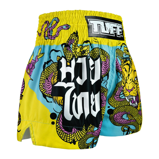 TUFF Sport MS685 Tiger and Python Muay Thai Shorts Light Blue