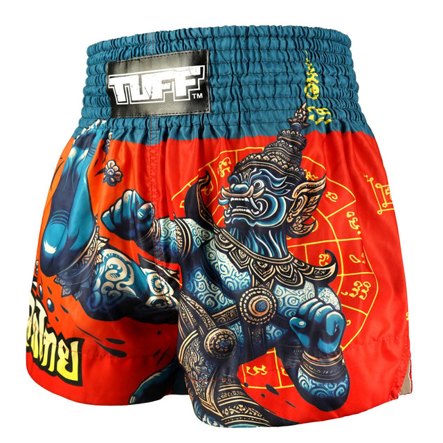 TUFF Sport MS687 The Emerald King Muay Thai Shorts Red - back view