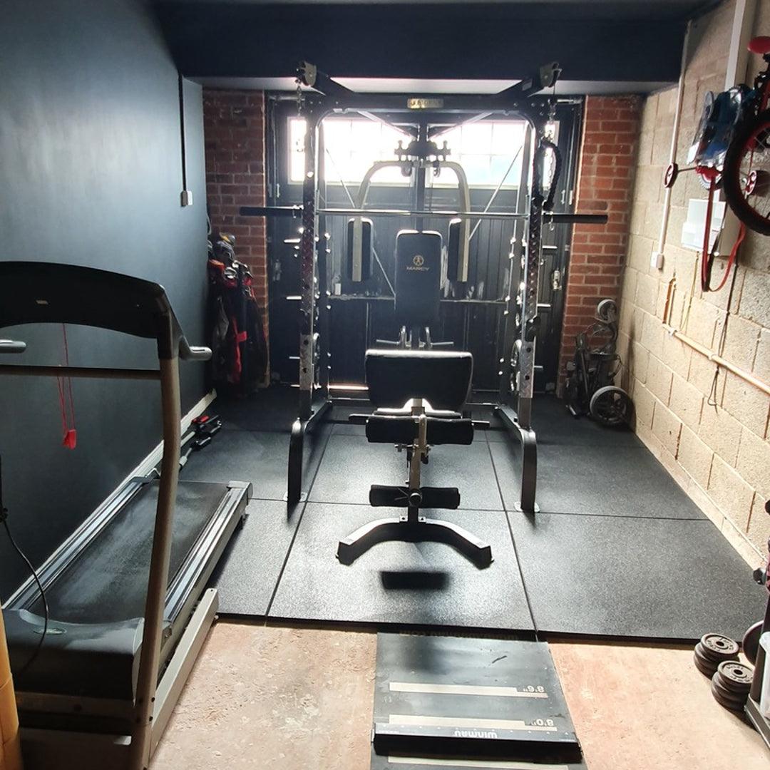 Sprung 20mm PRO Interlocking Rubber Gym Tiles - Black