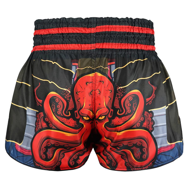 TUFF Sport RMS101 High-Cut Retro The Undefeated Steel Spirits Muay Thai Shorts Brown - side detail